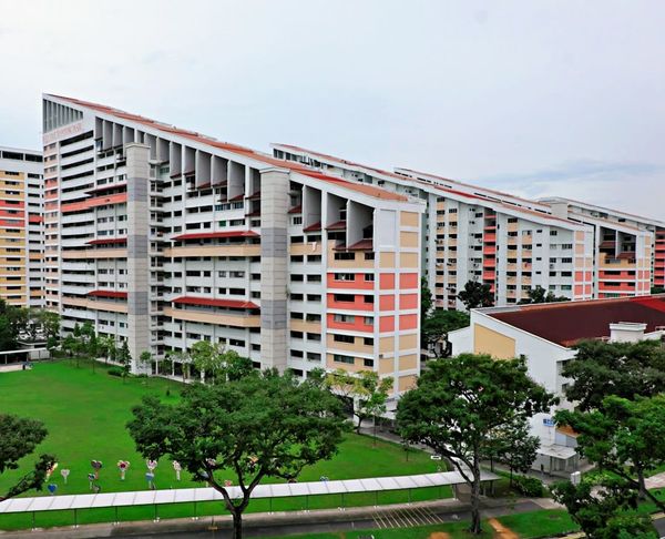 an aerial view of a multi - story apartment building